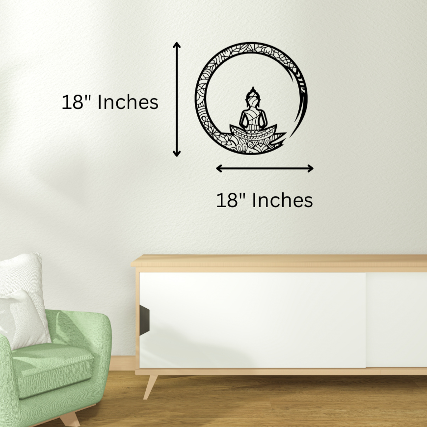 18" Buddha Circle Wall Art – Intricate Mandala Design