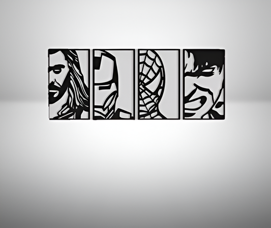 Marvel Legends - Superhero Metal Wall Art Set 12" x 9"