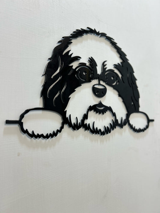 Peeking Shih-Tzu Metal Wall Art  12" x 9"
