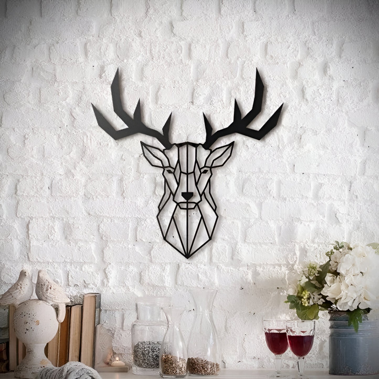 Deer Head Metal Wall Art – Modern Minimalist Décor