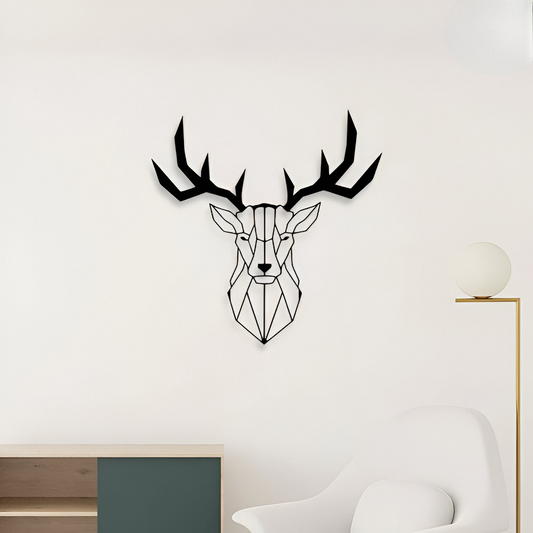 Deer Head Metal Wall Art – Modern Minimalist Décor